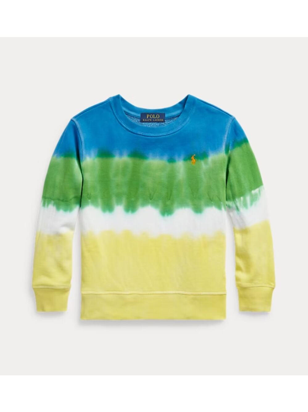 Polo Ralph Lauren Boys XL Dip-Dye Sweatshirt Blue Yellow Ombre Tie Dye Retro